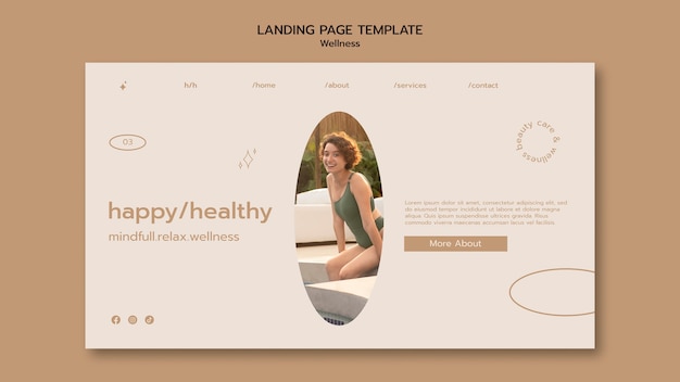 Free PSD wellness concept landing page