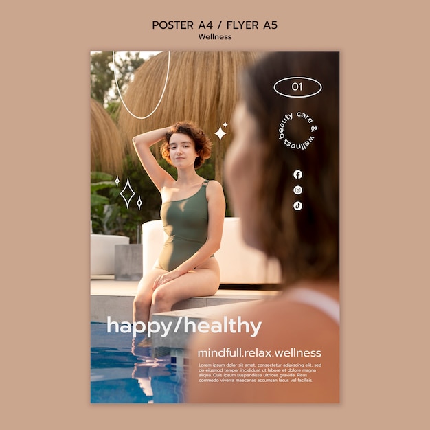 Free PSD wellness concept poster template