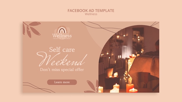 Free PSD wellness social media promo template with boho design