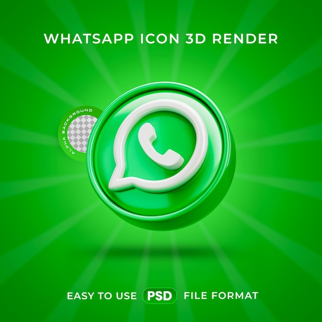 Whatsapp logo icon isolated 3d render illustration