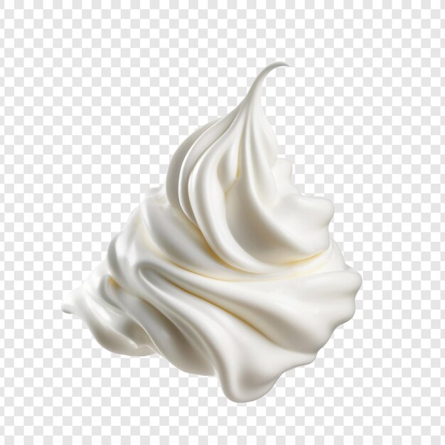 Whipped cream isolated on transparent background