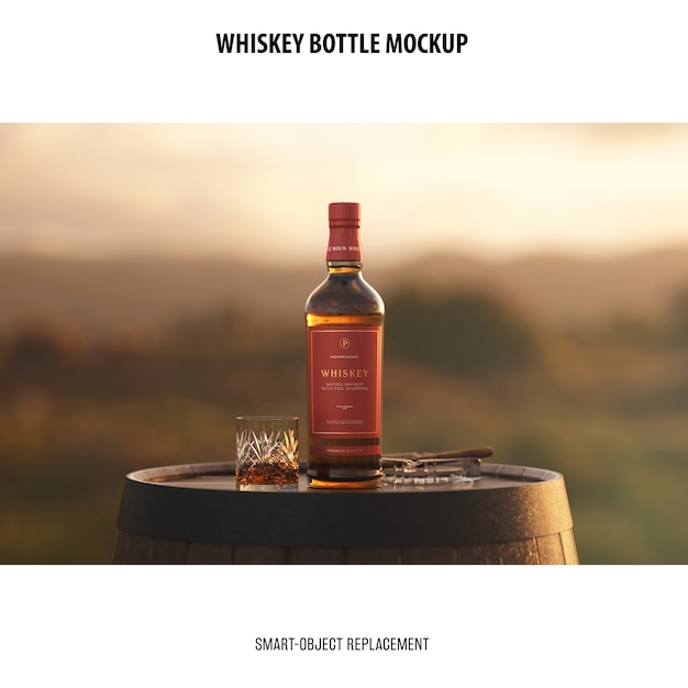 Free PSD whiskey bottle mockup