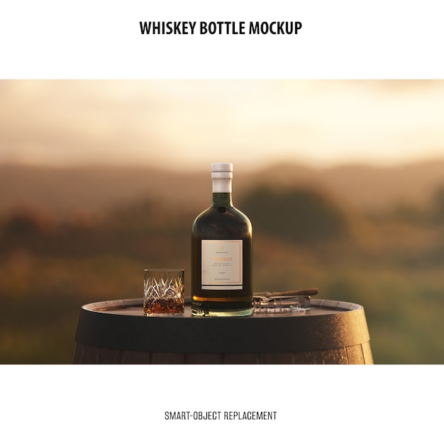 Free PSD whiskey bottle mockup