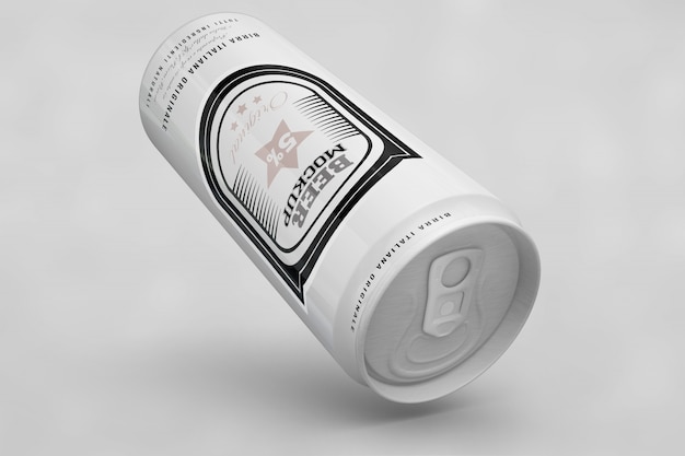 Free PSD white beer can mock up