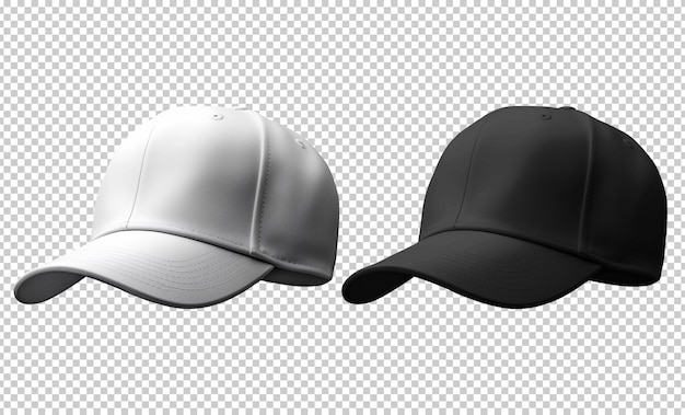 Free PSD white and black cap isolated on background