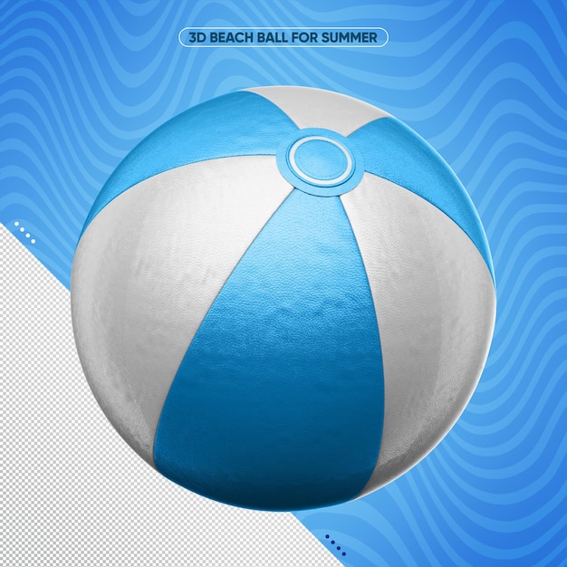 Free PSD white and blue summer beach ball