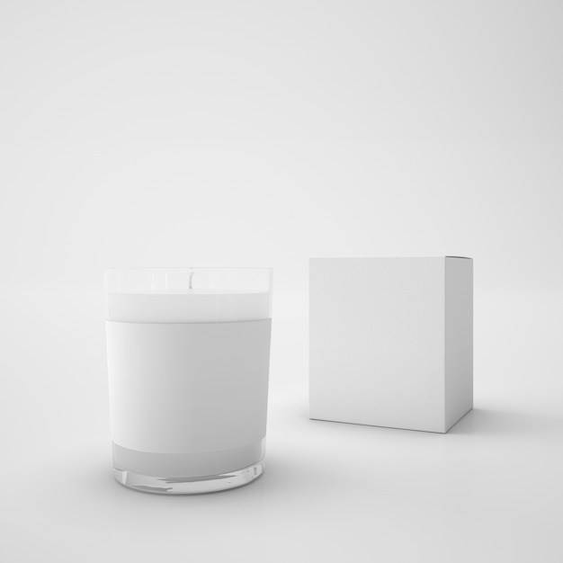 Free PSD white box and candle