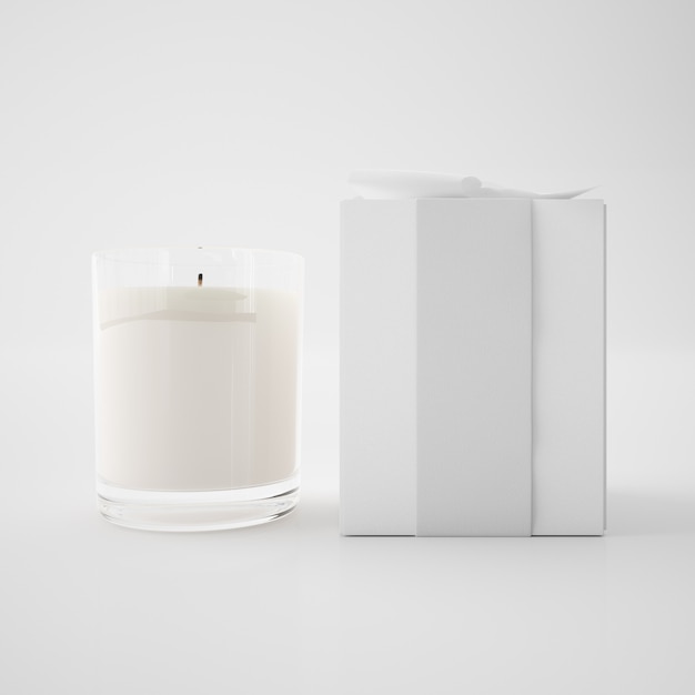 White box and candle