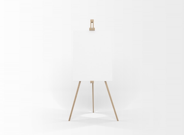 Free PSD white canvas on a easel