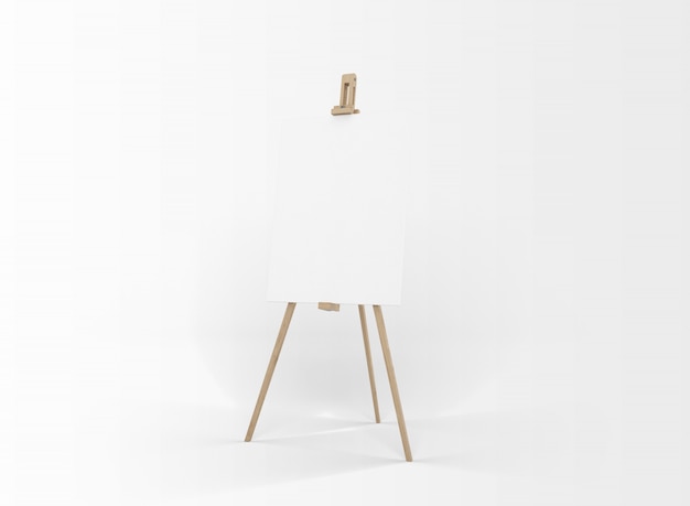 Free PSD white canvas on a easel