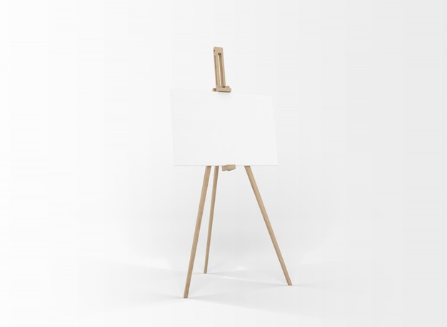 Free PSD white canvas on a easel