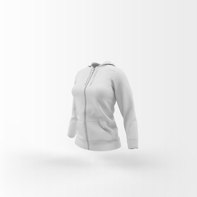 Free PSD white cardigan floating on white