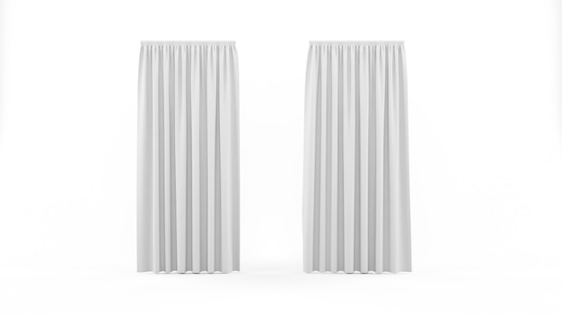 Free PSD white curtains isolated