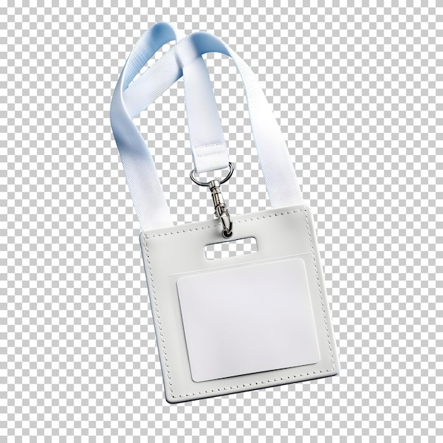 Free PSD white isolated blank id holder with lanyard