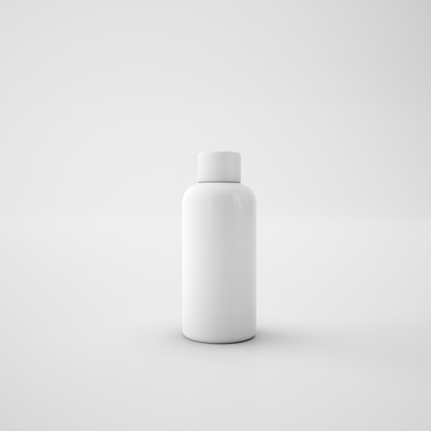 Free PSD white metallic bottle