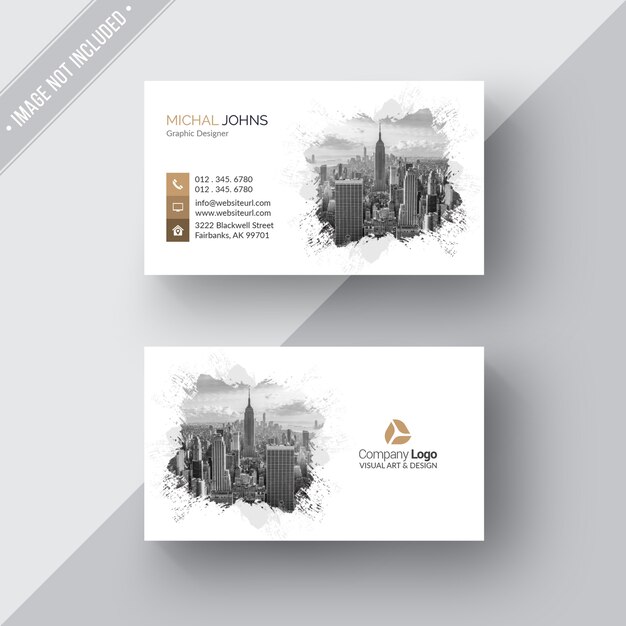 White modern business card