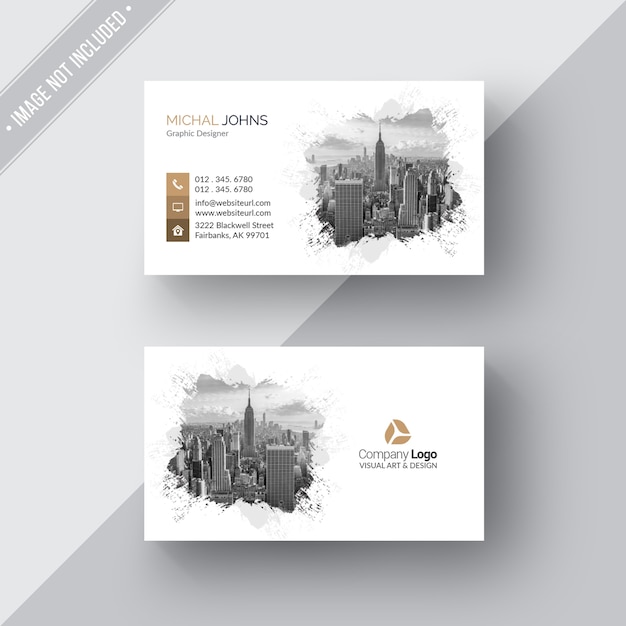 White modern business card