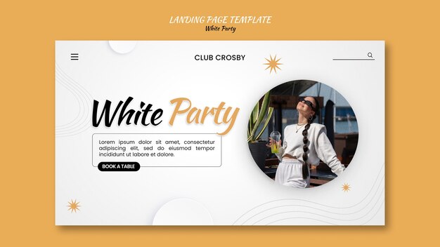 White party landing page template