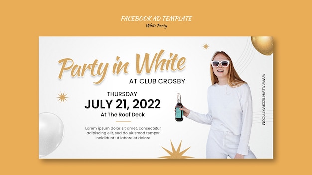 White party social media promo template