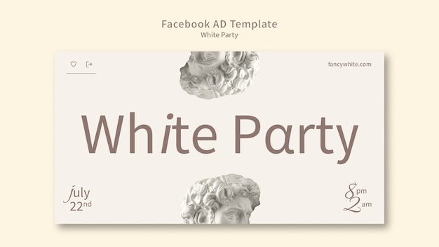 Free PSD white party social media promo template