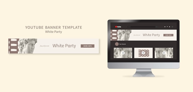 White party youtube banner template