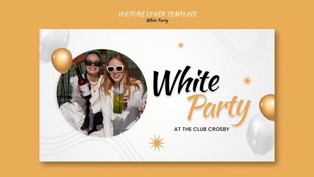 White party youtube cover template