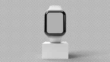 Free PSD white smartwatch with podium