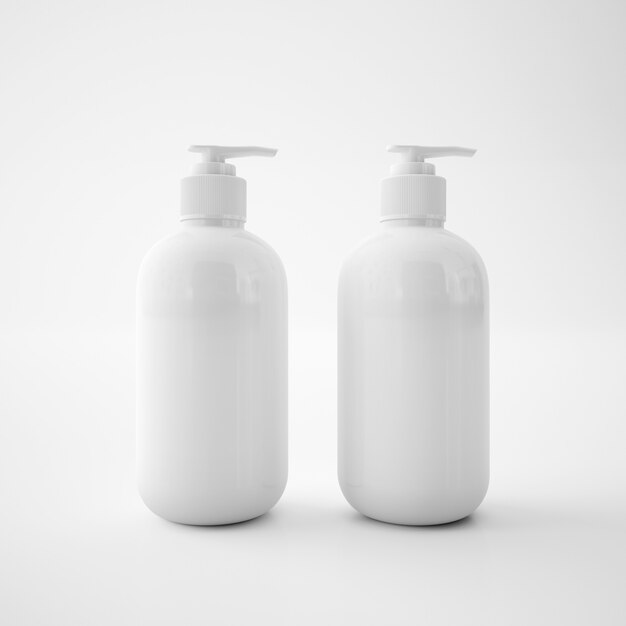 White soap containers