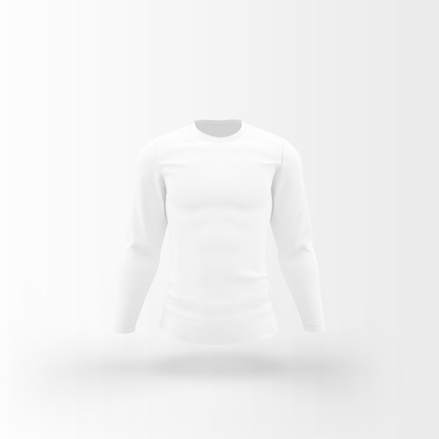 Free PSD white t-shirt floating on white