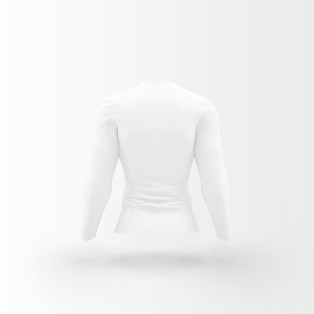 Free PSD white t-shirt floating on white