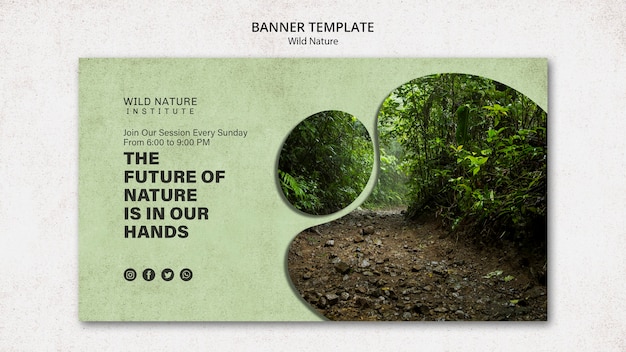 Free PSD wild nature concept for banner template