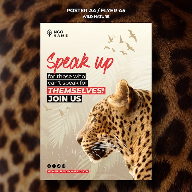 Free PSD wild nature flyer template