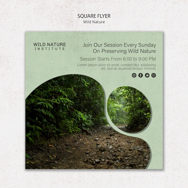 Free PSD wild nature theme for flyer template