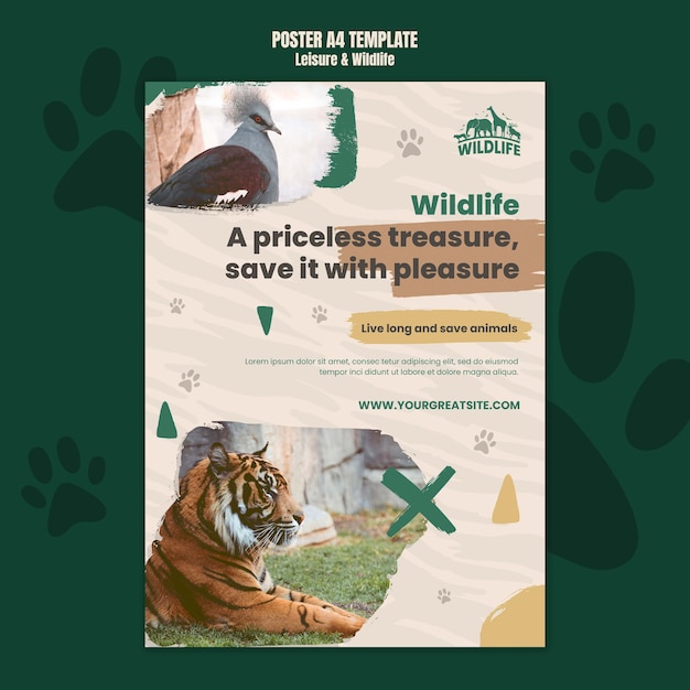 Free PSD wildlife and leisure poster template