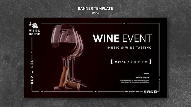 Wine banner template concept