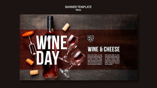 Free PSD wine banner template concept