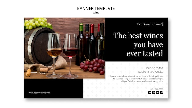 Free PSD wine banner template design