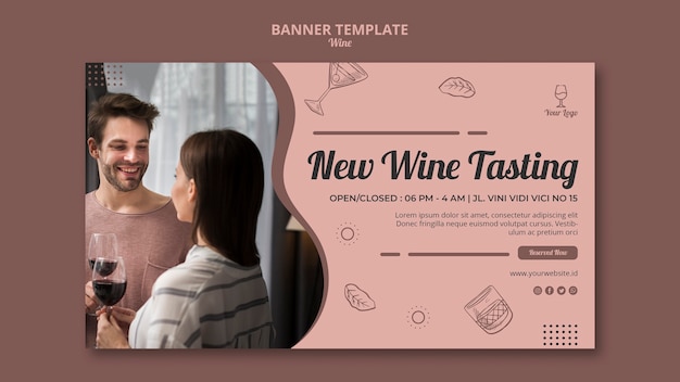 Free PSD wine banner template