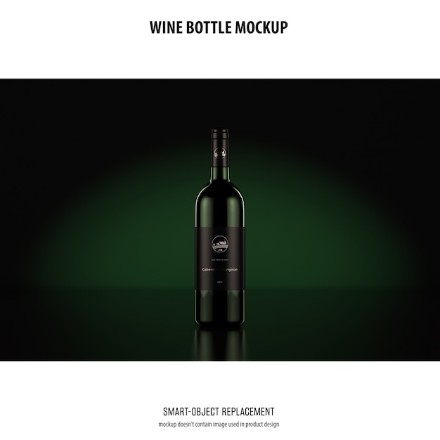 Free PSD wine bottle mockup