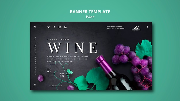 Free PSD wine company banner template design