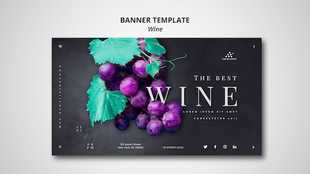 Free PSD wine company banner template