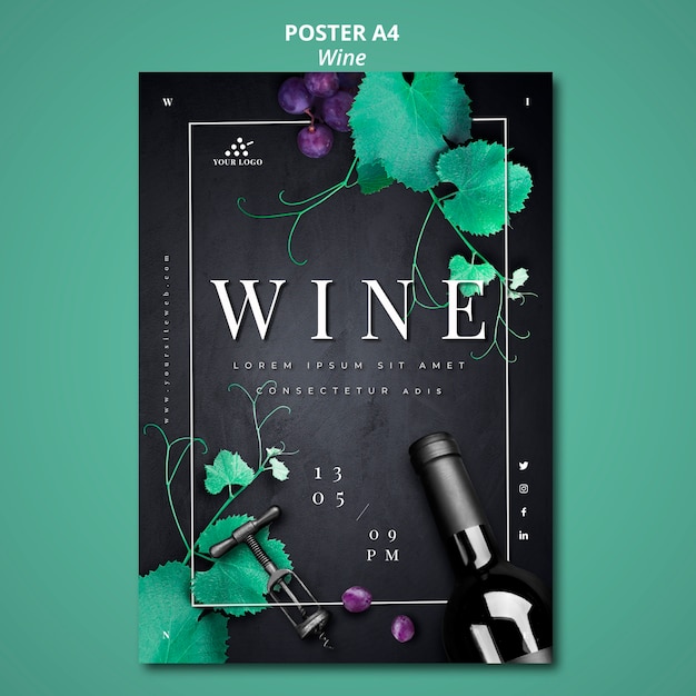 Free PSD wine company poster design