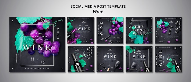 Free PSD wine company social media post