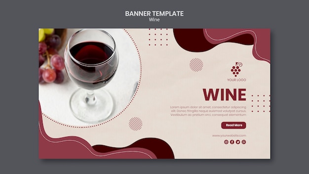 Free PSD wine concept banner template