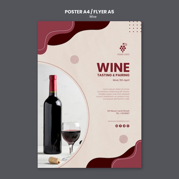 Wine concept poster template