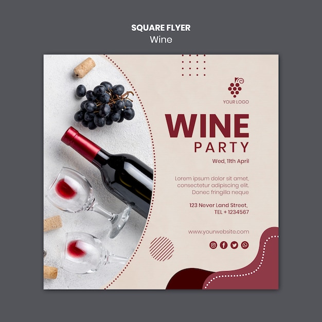 Free PSD wine concept template