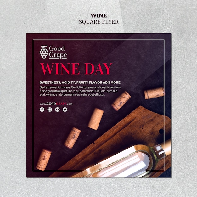 Wine flyer template concept