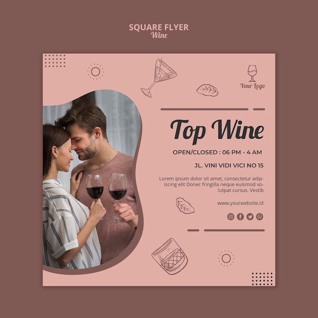 Wine flyer template theme