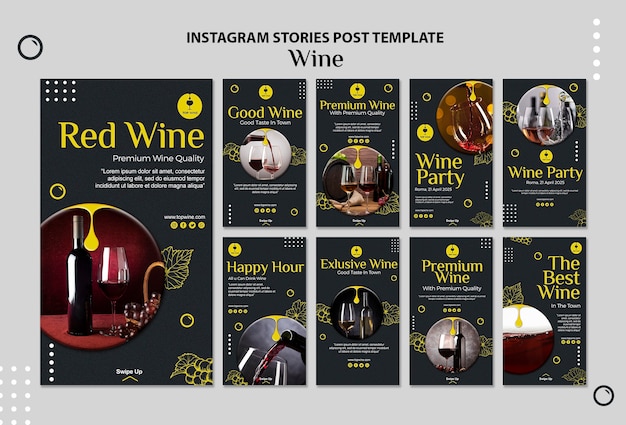 Wine instagram stories template