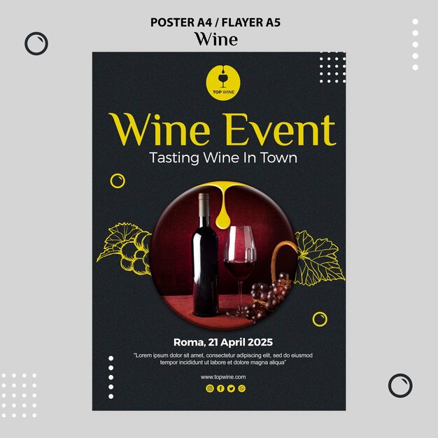 Wine poster template design